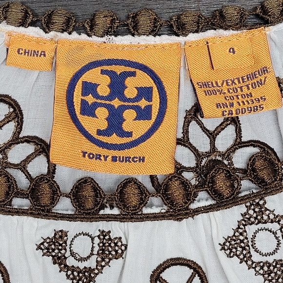 Tory Burch tunic peasant embroidered cotton travel top - Picture 8 of 12
